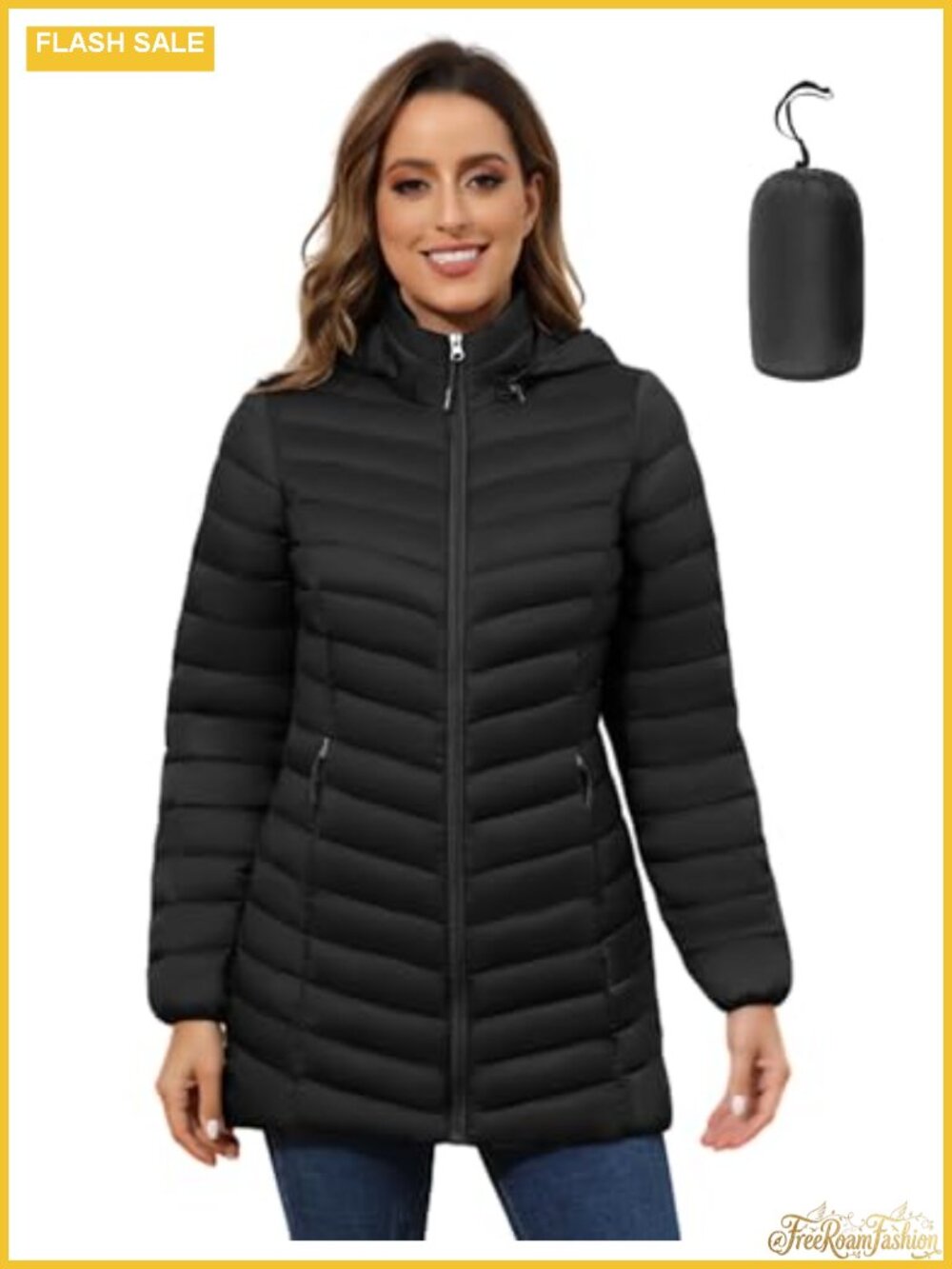 Women's Packable Puffer Jacket Lightweight Quilted Coat with Hood